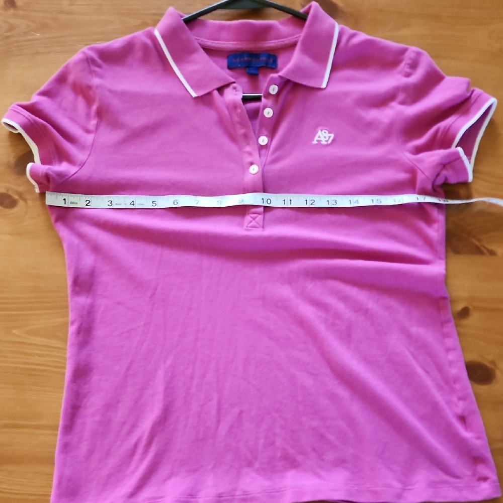 Aeropostale Pink Fitted Polo T-Shirt Fits Small To M